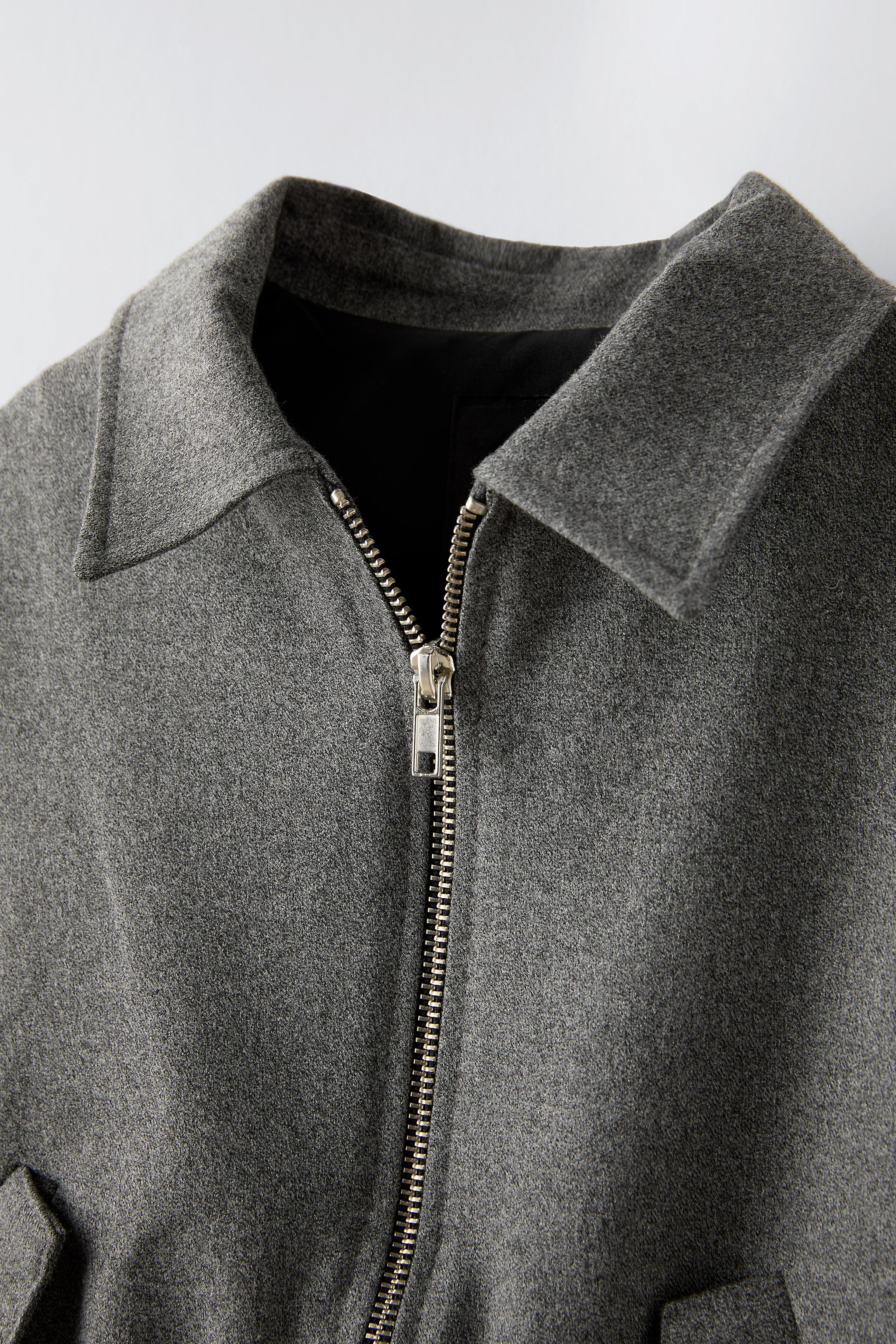 Zara Chamarra Bomber Zipper En Gris 8 9 Anos 130 Cm Ninos