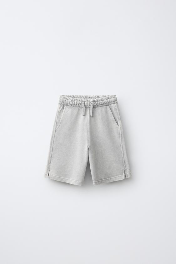 Zara FADE OUT FLEECE BERMUDA SHORTS - Light gray - Image 0