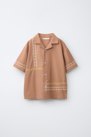 6-14 ANS/ PYJAMA CHEMISE BRODÉ - Marron de Zara - Image 1