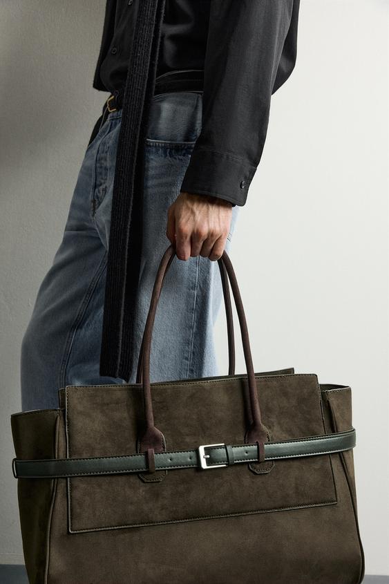 Мужская сумка Zara Belted Handbag, цвет: Коричневый