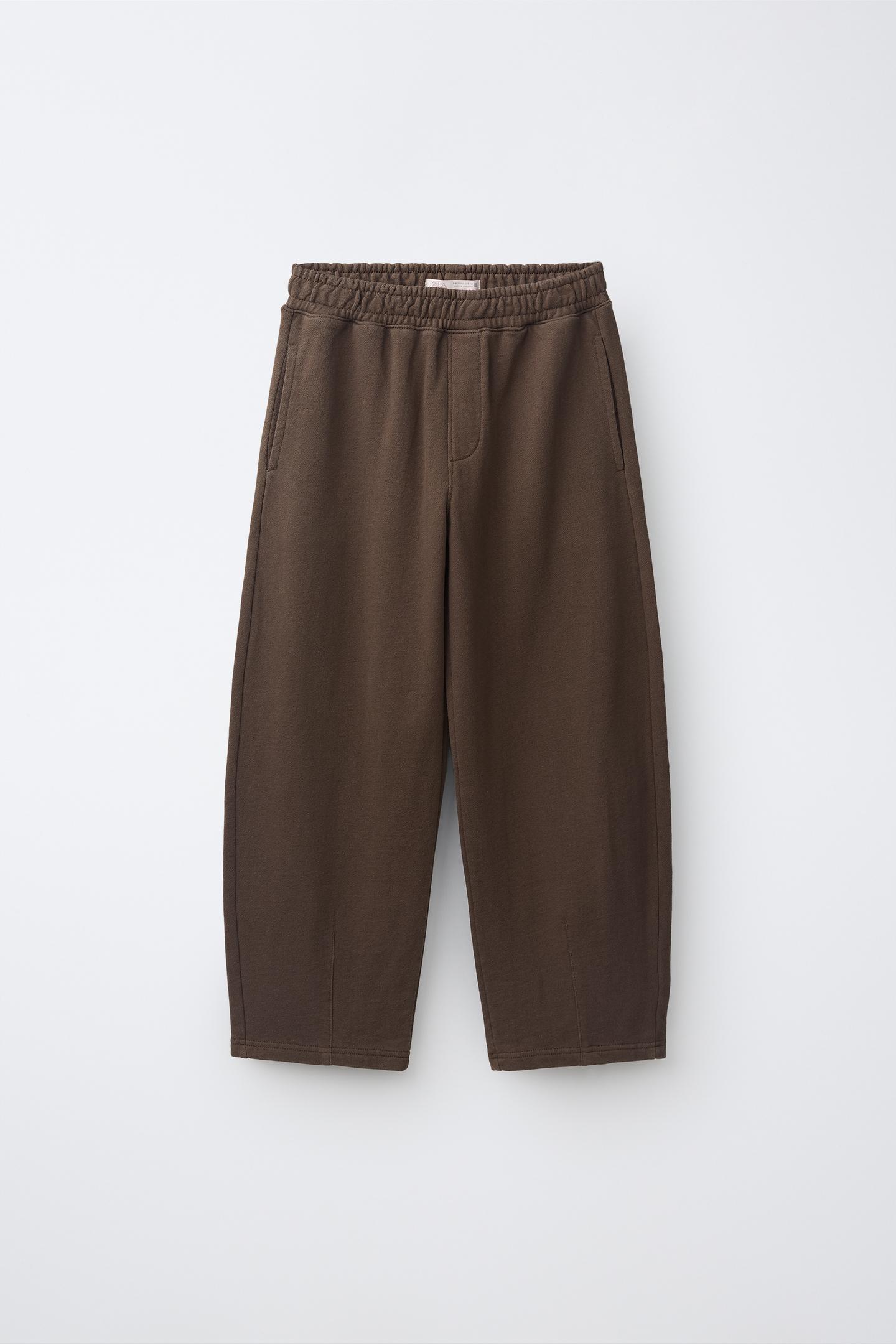 Детский комплект Zara Plain Sweatshirt and Balloon Pants Set, цвет: Коричневый — фото 4