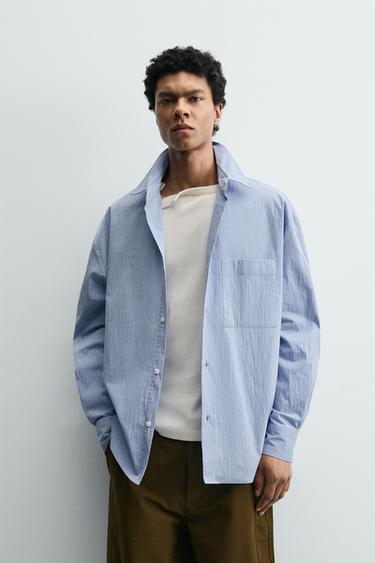 CAMISA OVERSIZE RAYAS SAMUEL DE SABOIA X ZARA - Azul claro de Zara