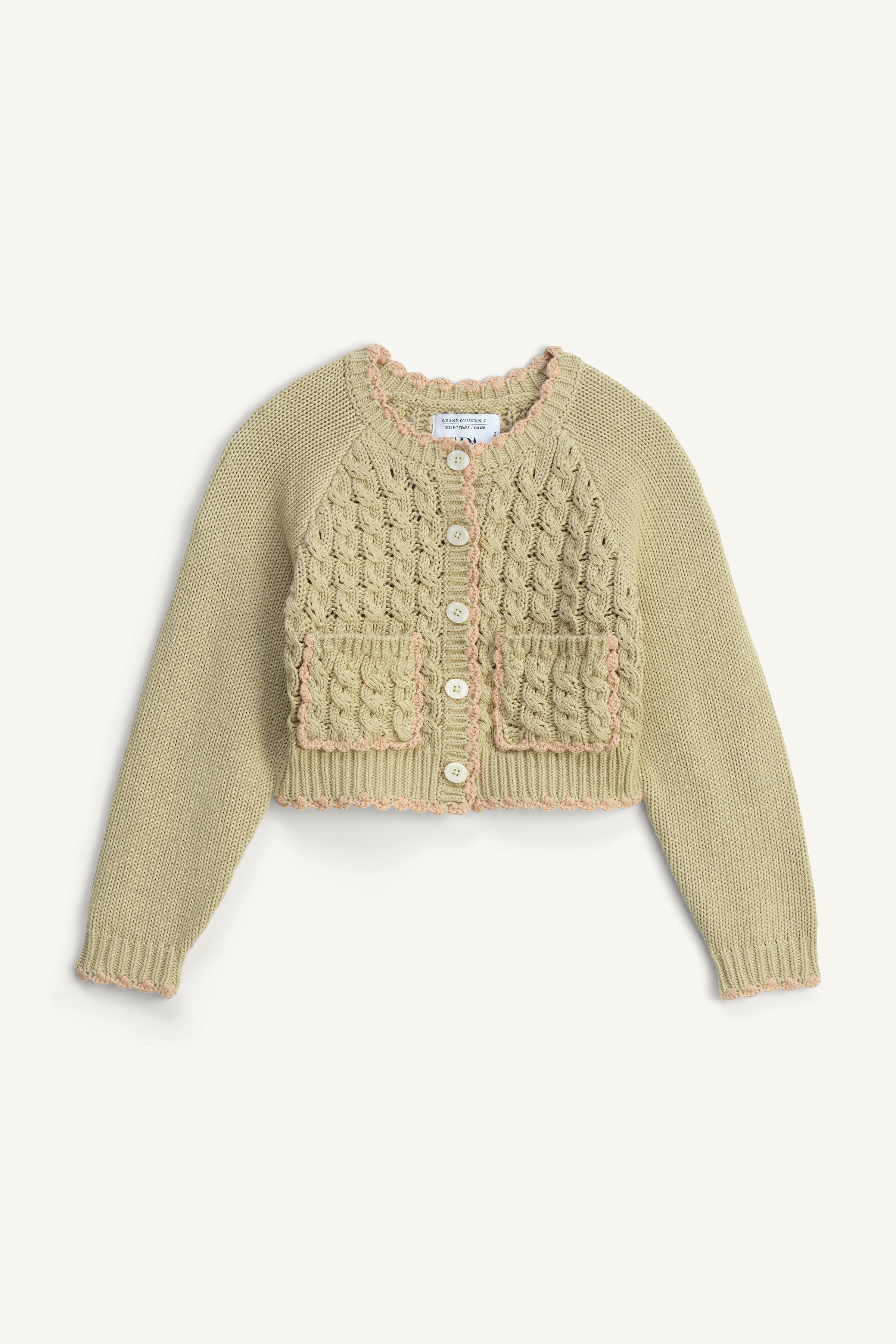 BRAIDED KNIT CARDIGAN LIMITED EDITION - Pistachio | ZARA BRAIDED KNIT CARDIGAN LIMITED EDITION - Pistachio | ZARA