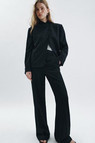 HIGH NECK PINSTRIPE BLAZER ZW COLLECTION - striped by Zara