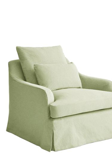 غلاف كتان للكرسي بذراعين ARMCHAIR 01 - أخضر فاتح الخاص بـ Zara