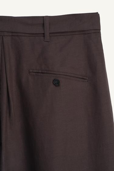 BERMUDA LYOCELL - LIN ÉDITION LIMITÉE - marron chiné de Zara - Image 7