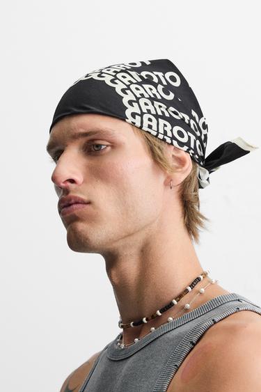 TEXT PRINT BANDANA - Black by Zara - Image 1