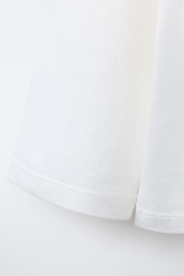 T-SHIRT BASIQUE CŒUR BRODÉ - Blanc de Zara - Image 3