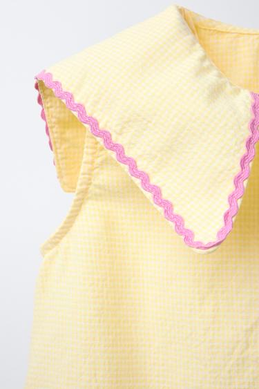 CHEMISE À CARREAUX VICHY ONDULINE - Jaune clair de Zara - Image 2