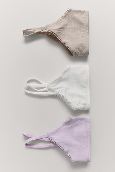Zara AGES 9-14/ THREE-PACK OF STRUCTURED TOPS - Multicolored