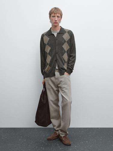 Zara Wool blend knit cardigan - Anthracite Gray