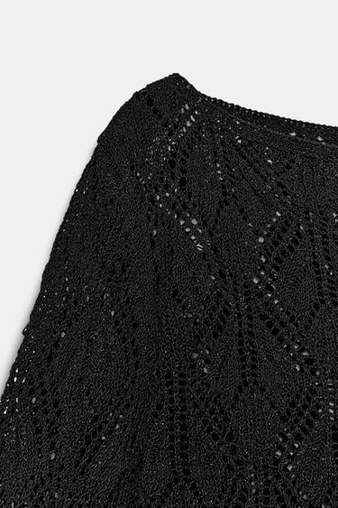 PULL COURT EN MAILLE POINTELLE - Noir de Zara - Image 6