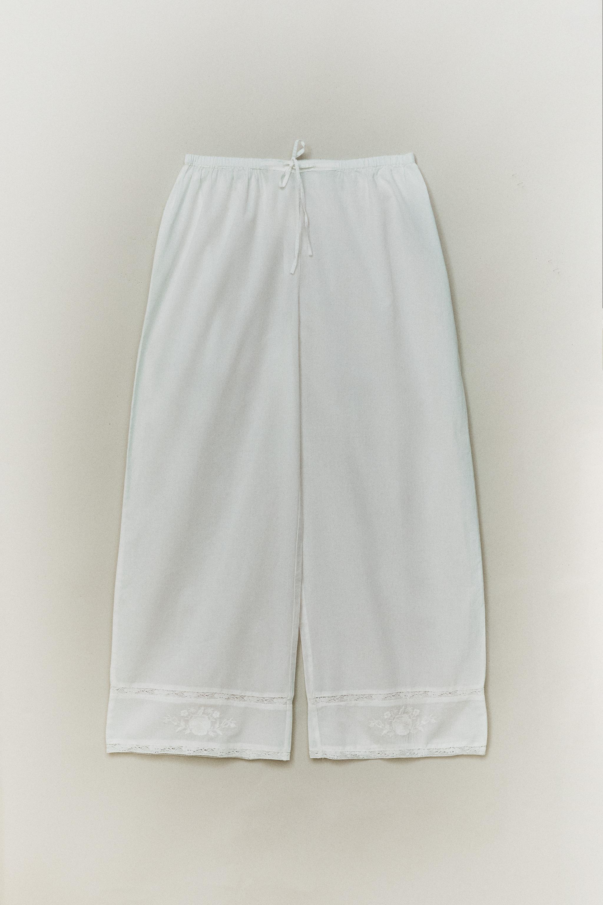 LACE TRIMMED PANTS