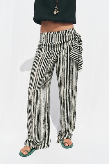 STRIPED WIDE-LEG PAREO TROUSERS - Stripes by Zara - Image 1