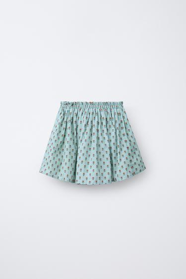 FLORAL PRINT SKIRT - Sea green by Zara - Image 1