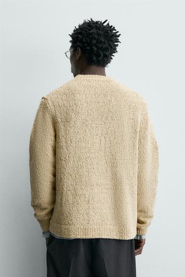 TEXTURED TWISTED YARN CARDIGAN - Light yellow by Zara - Image 2