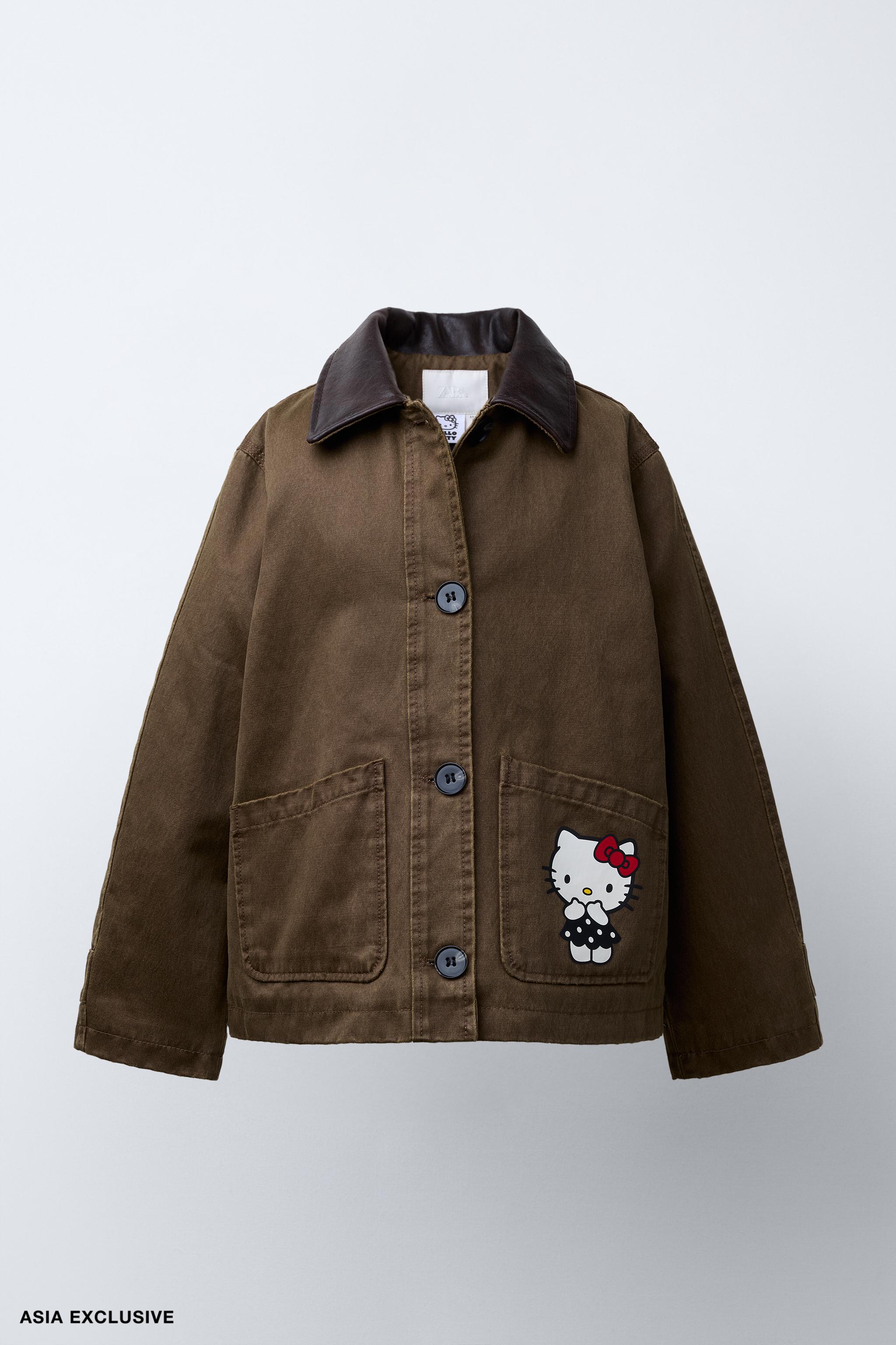 ⭐︎美品⭐︎HOWIE suxu コラボ 4WAY COAT ブラウン HELLO KITTY © SANRIO ワックス加工ジャケット - ミンクブラウン