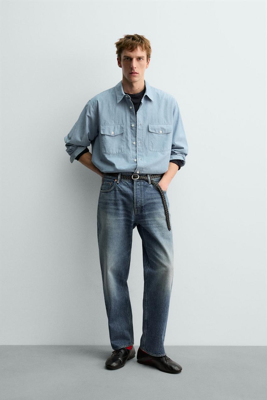 RELAXED STRAIGHT FIT JEANS AARON LEVINE X ZARA - Mid-blue | ZARA 
