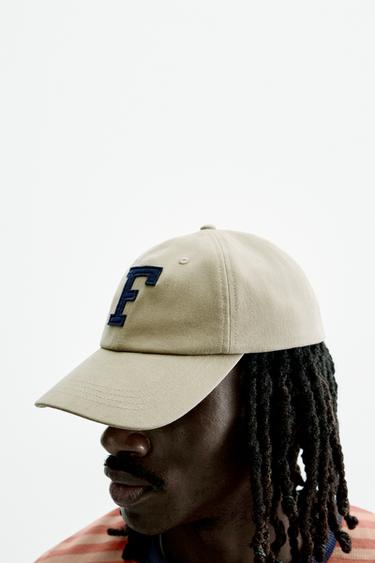 Zara LETTER PATCH CAP - Beige - Image 0