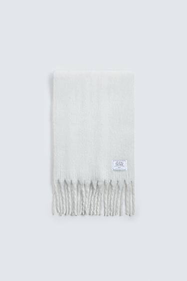 Zara BRUSHED TEXTURED SCARF - Light blue