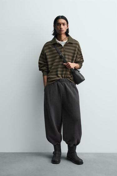 PIKEE-POLOSHIRT MIT STREIFEN - Dunkles Khaki von Zara - Bild 0