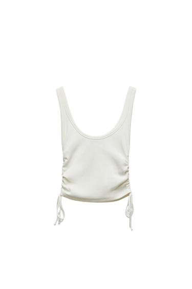 GATHERED RIBBED TOP