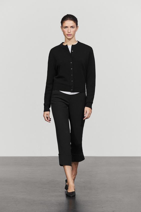 Zara Knit cardigan with button detail - Black - Image 0