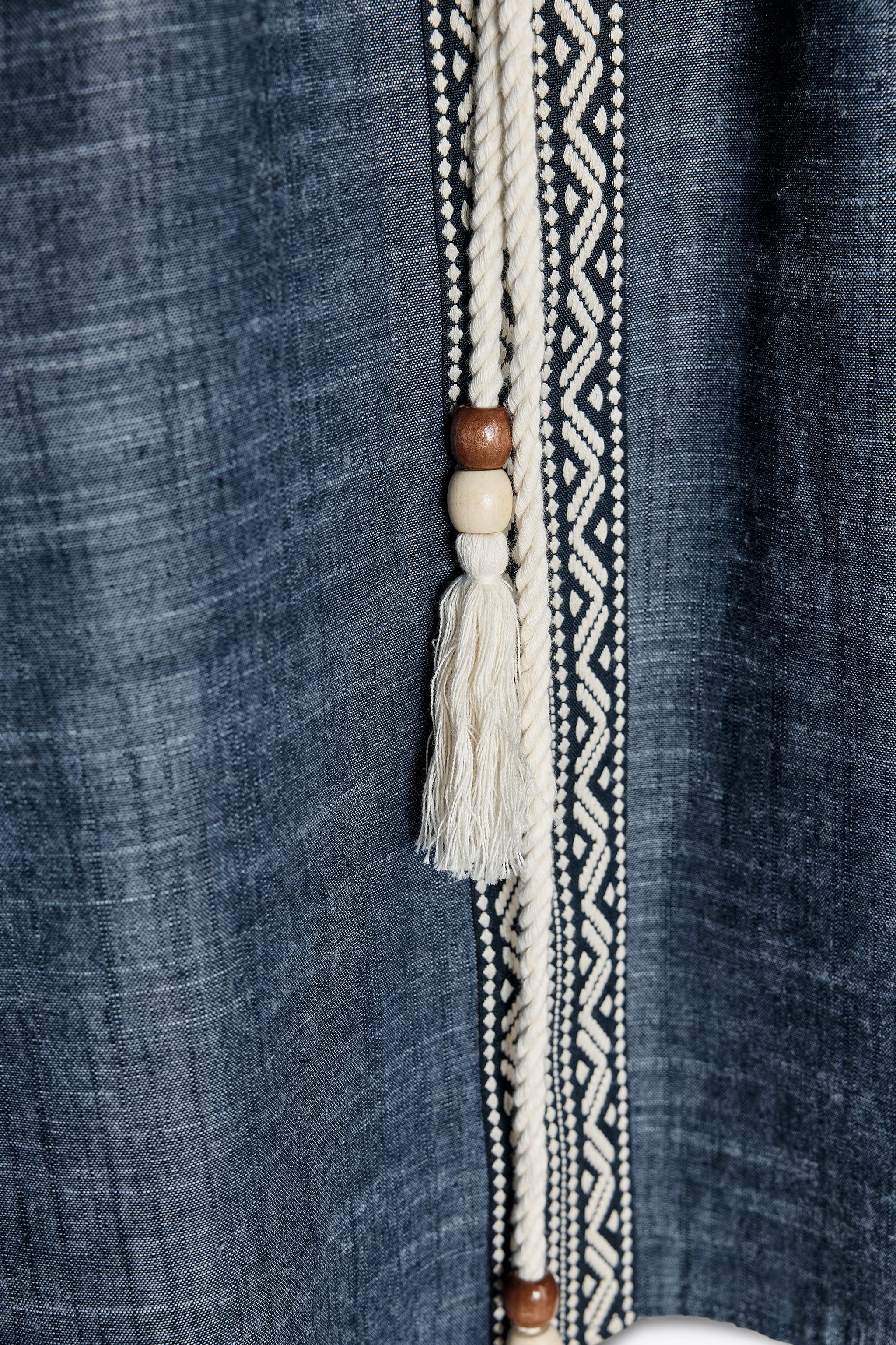 EMBROIDERED BELTED KIMONO - Indigo | ZARA United States