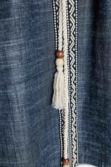 EMBROIDERED KIMONO WITH BELT - Indigo by Zara - Image 5