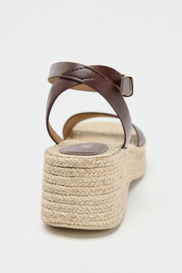 PLAITED TOP WEDGES - Dark tan by Zara - Image 6