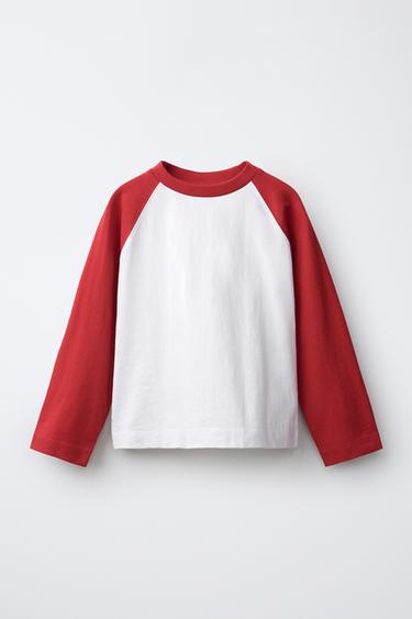 Zaras T-SHIRT MED RAGLANÄRM HEAVY WEIGHT - Röd