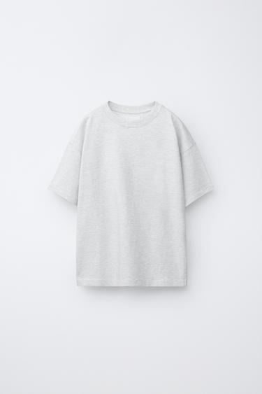 Zara PLAIN T-SHIRT - Pearl marl