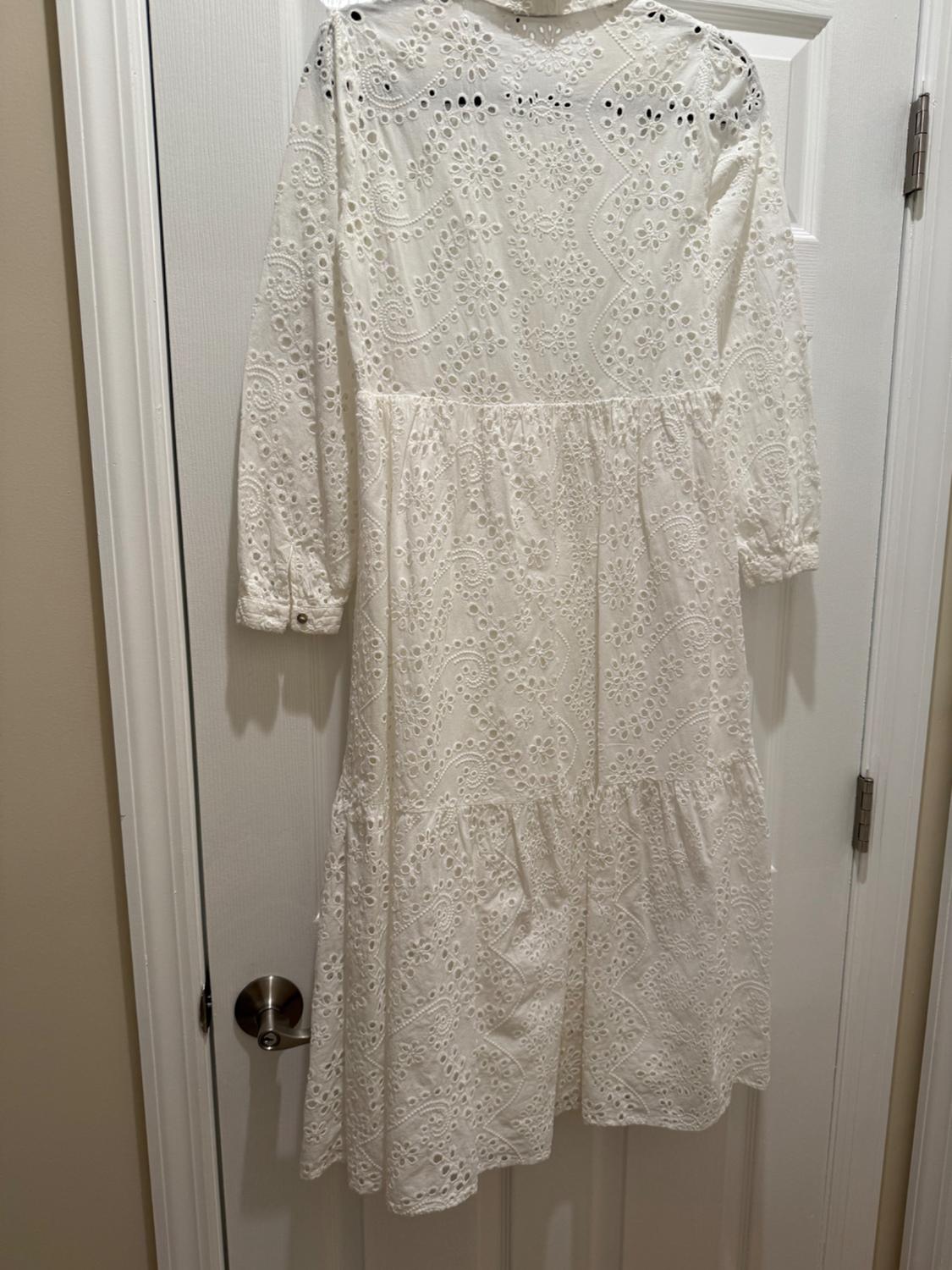 OPENWORK EMBROIDERY MIDI DRESS - Image 6