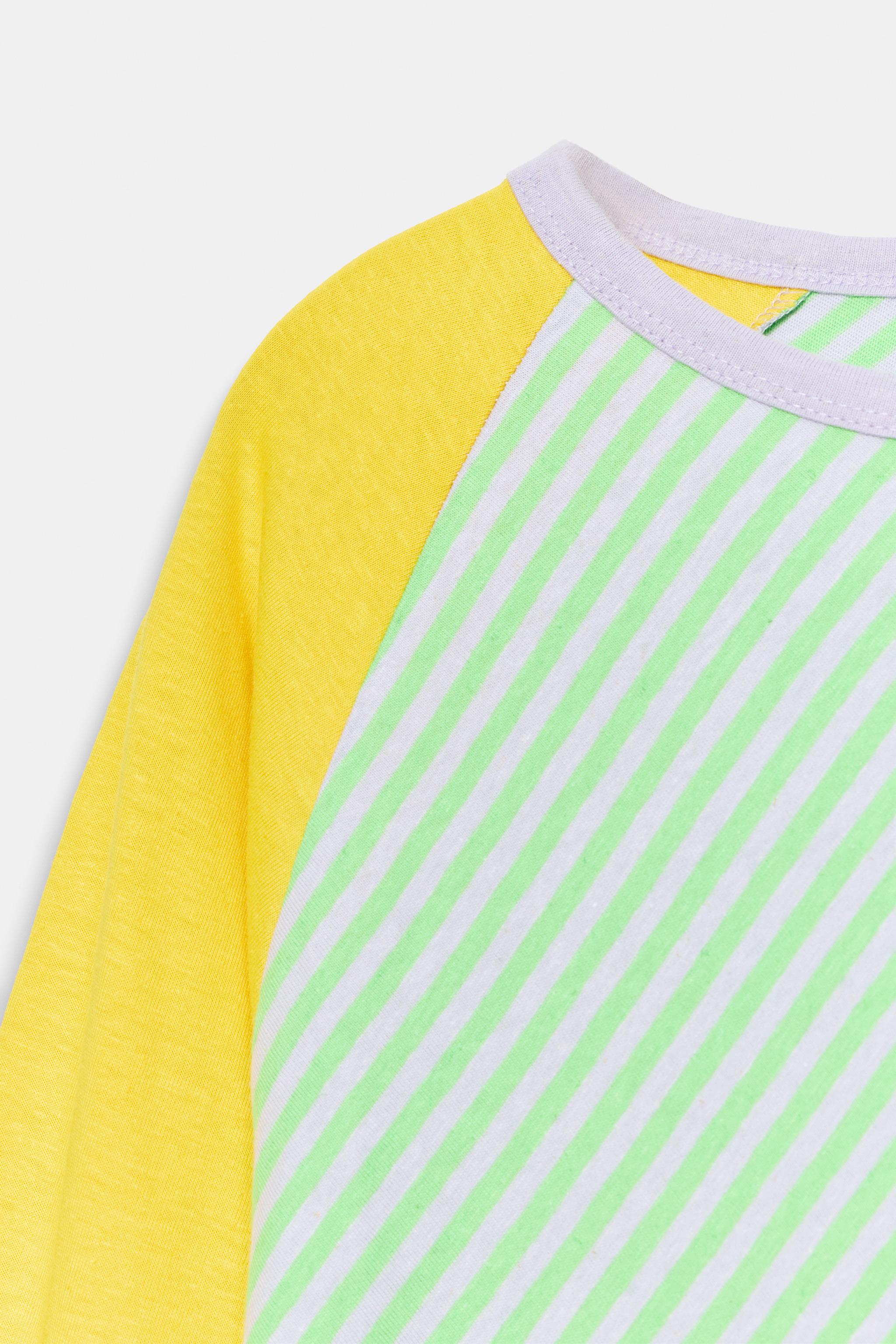 Женские футболки Zara TRICOLOR COTTON AND LINEN T-SHIRT — фото 6