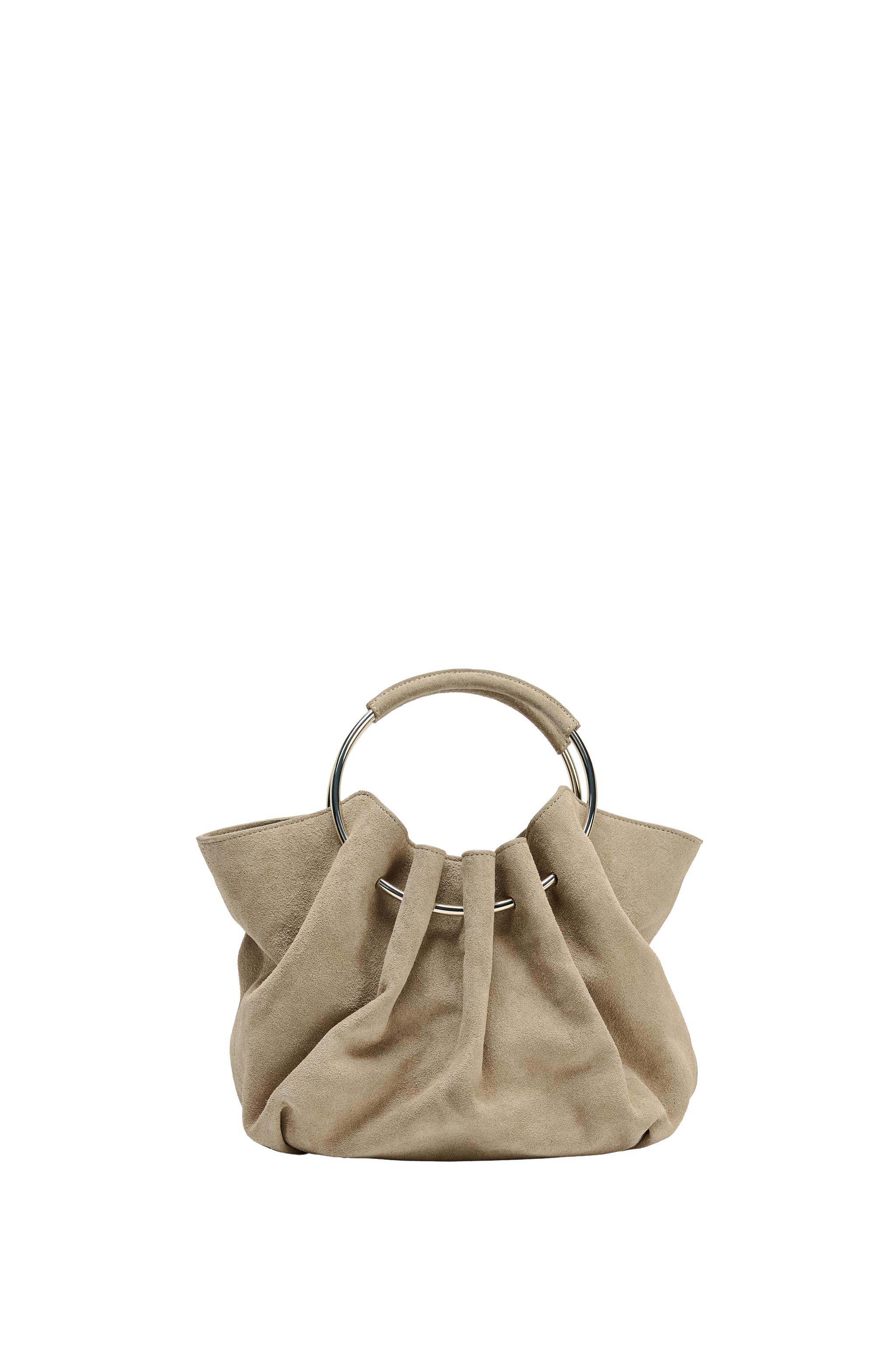 RIGID HANDLE SPLIT SUEDE BUCKET BAG - SAND/BROWN | ZARA South Africa