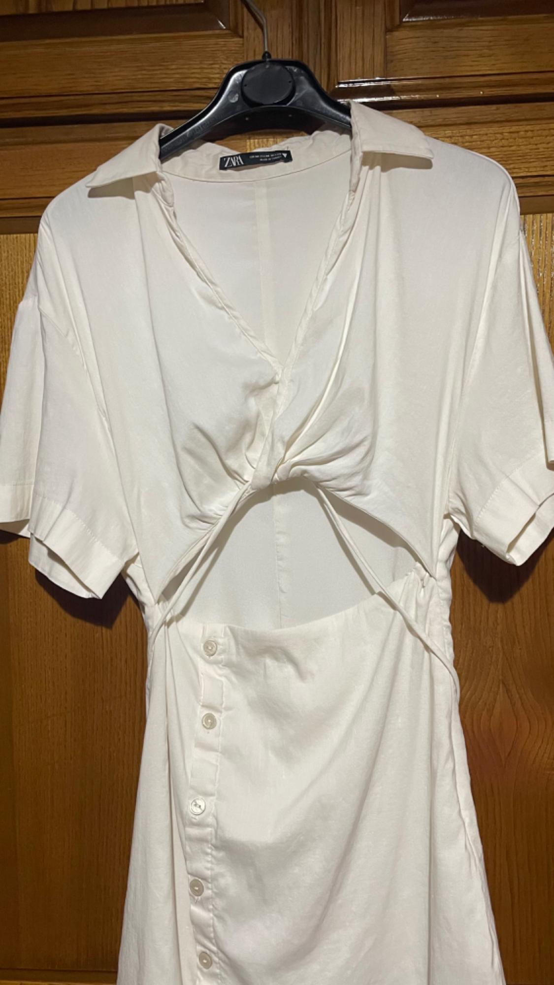 LINEN BLEND DRESS WITH CUT-OUT DETAIL - Image 2