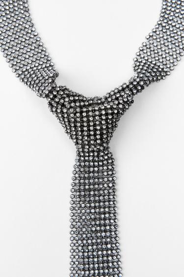 COLLIER CRAVATE STRASS - Argent de Zara - Image 2