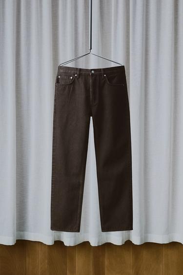 ДЖИНСЫ STRAIGHT FIT AARON LEVINE X ZARA — ШОКОЛАДНО-КОРИЧНЕВЫЙ от Zara