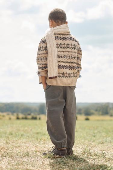 BUFANDA PUNTO OCHOS 100% LANA LIMITED EDITION  - Beige claro de Zara - Imagen 0