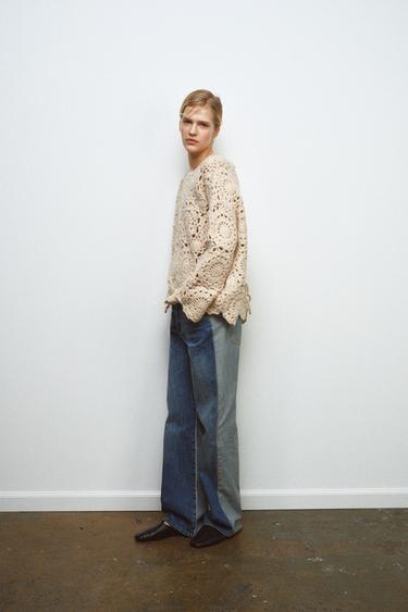 CROCHET KNIT JUMPER - Cream by Zara - Image 3