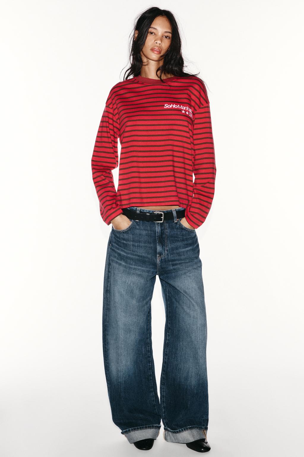 STRIPED SLOGAN T-SHIRT