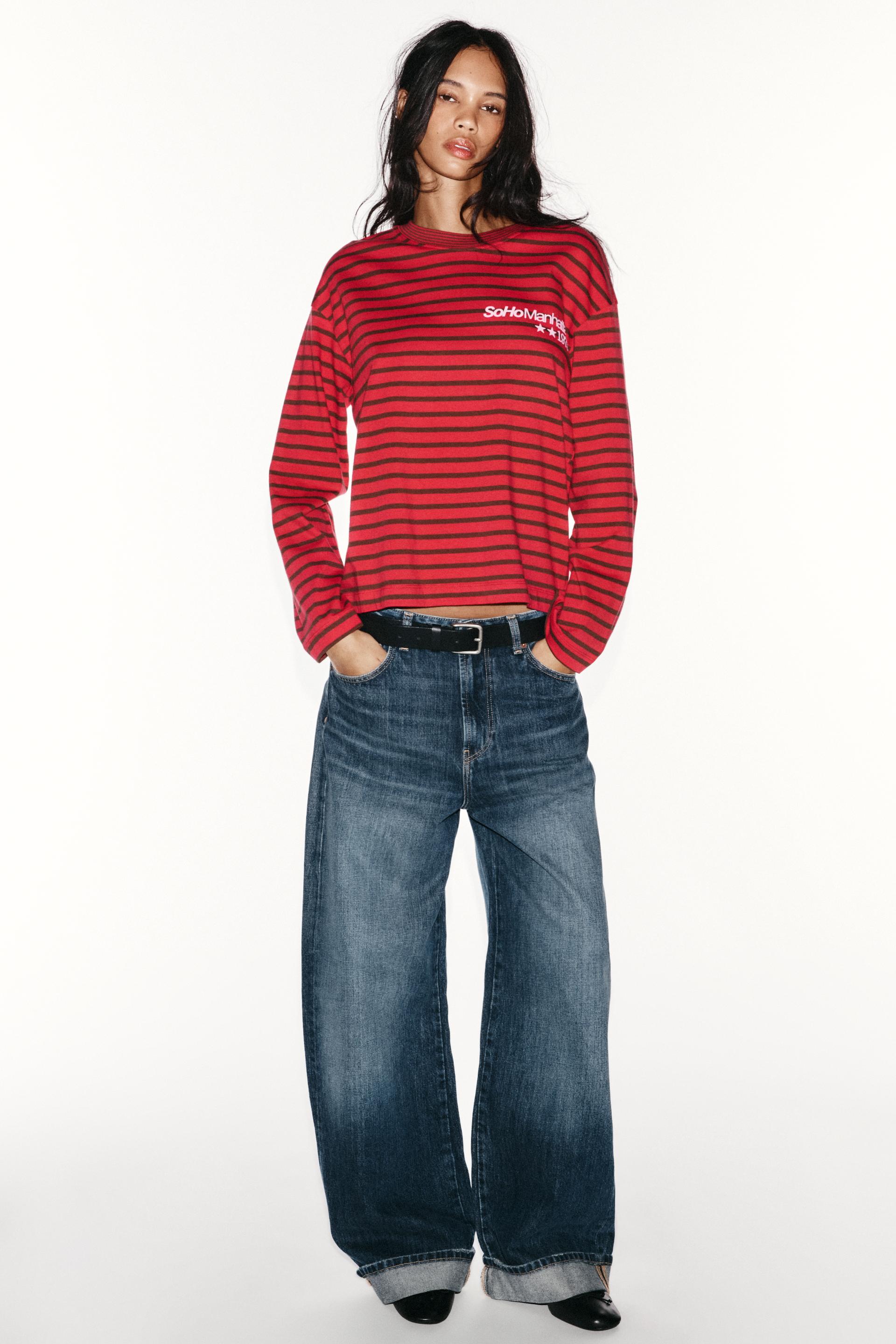 STRIPED TEXT T-SHIRT - angle 1