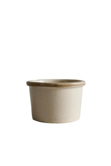 CYLINDRICAL STONEWARE SNACK BOWL - Grey / Beige by Zara