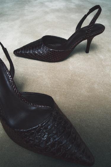 ZAPATO TACÓN PEL LIMITED EDITION - Marrón chocolate de Zara