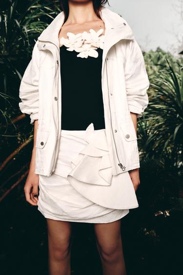Zara ZW COLLECTION 加大碼口袋外套 - 磨白色