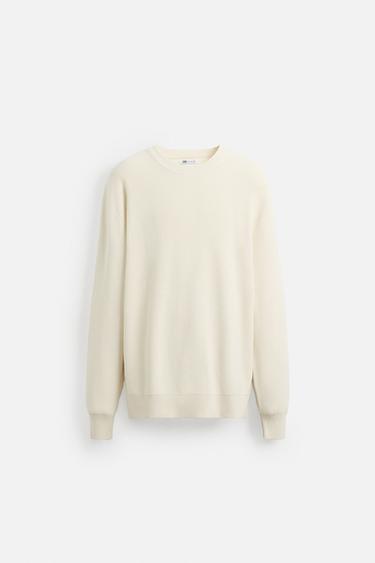 PULOVËR THURJE MBRAPSHT - Ngjyrë natyrale nga Zara