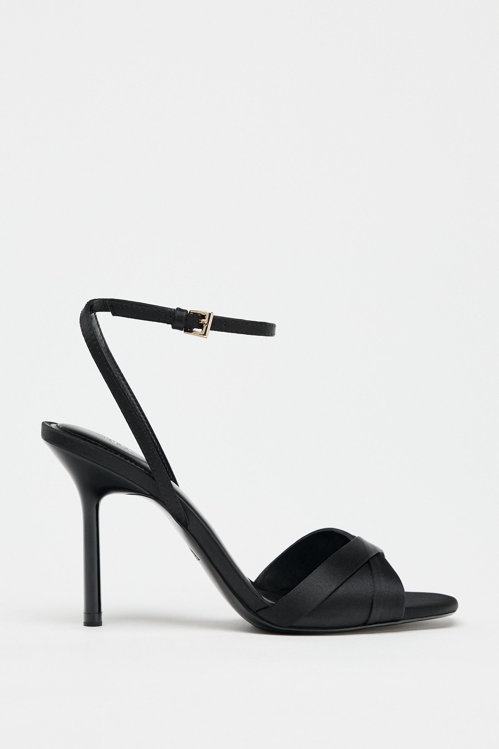 SATIN HEELED SANDALS - Off White | ZARA United States
