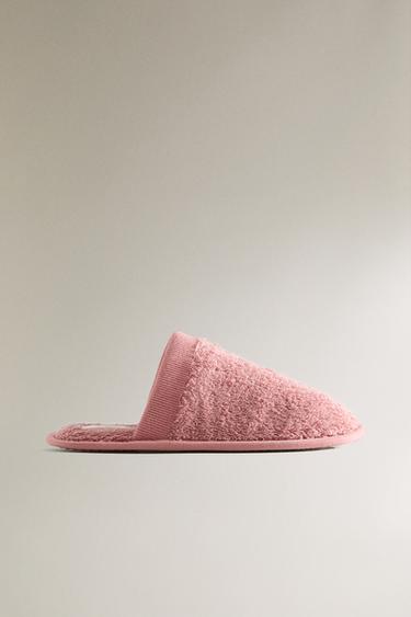 CHILDREN'S TERRY BATHROOM MULE SLIPPERS - Pink by Zara