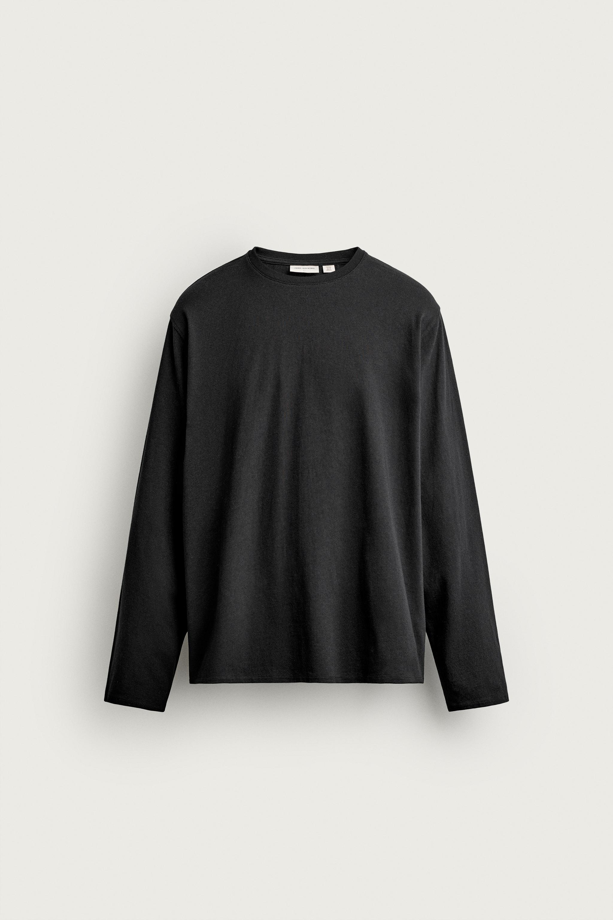 RELAXED FIT LONG SLEEVE T-SHIRT — Black