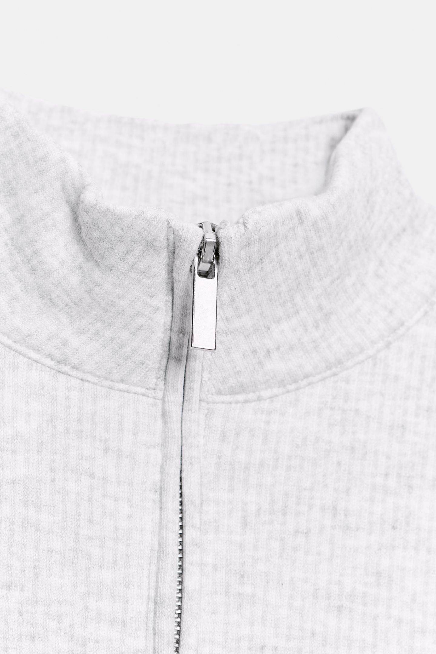 Женская толстовка Zara Zip-Up, цвет: Серый меланжевый — фото 6
